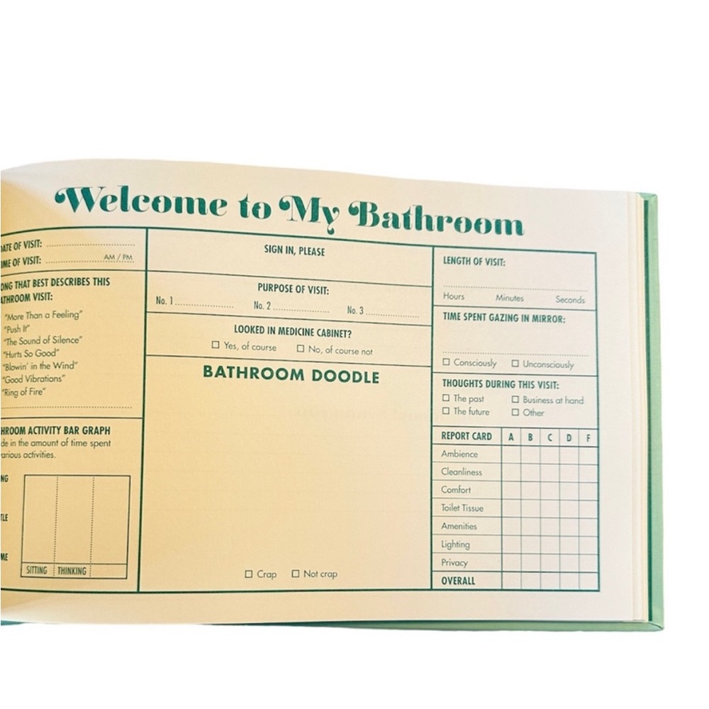 KNOCK KNOCK Bathroom Guest Book - Please Sign In While Sitting Down Hardcover - Picture 2 of 7